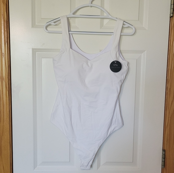 NWT White Sweetheart Tank Bodysuit - Picture 3 of 6